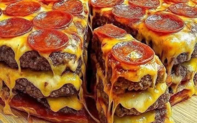 Ultimate Double Cheeseburger Pizza Stack