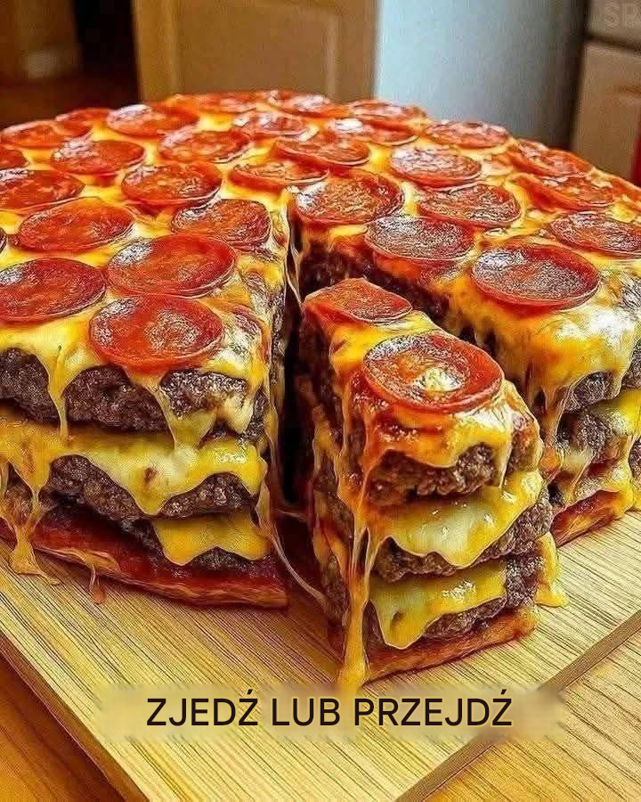 Ultimate Double Cheeseburger Pizza Stack