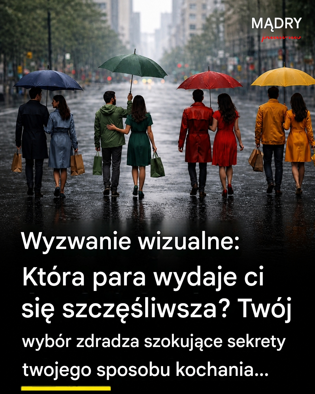 Wyzwanie wizualne: Która para wydaje Ci się szczęśliwsza? Twój wybór ujawni szokujące sekrety ich sposobu kochania.