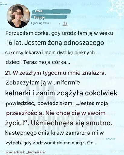 Porzuciłem córkę… Wróciła, kiedy najbardziej jej potrzebowaliśmy