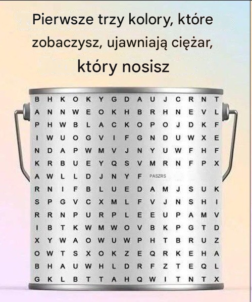 Pierwsze trzy kolory, które zobaczysz, ujawniają ciężar, który nosisz