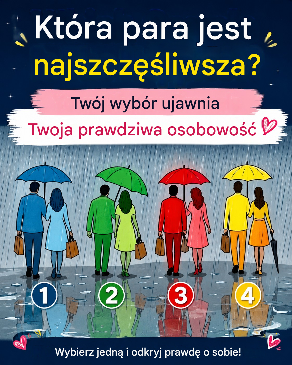 Która para jest najszczęśliwsza? Twój wybór ujawnia Twoją prawdziwą osobowość