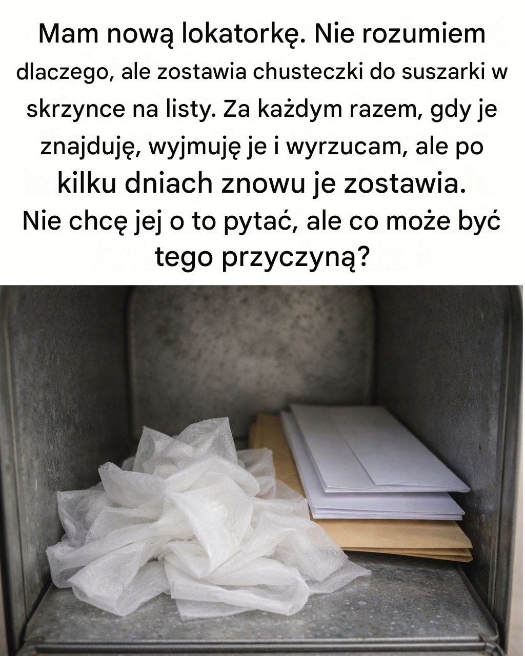 Co oznacza znalezienie chusteczki do suszarki w skrzynce pocztowej (i dlaczego warto ją tam zostawić!)